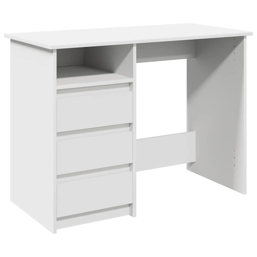 Bureau blanc 102x50x75 cm bois d'ingénierie