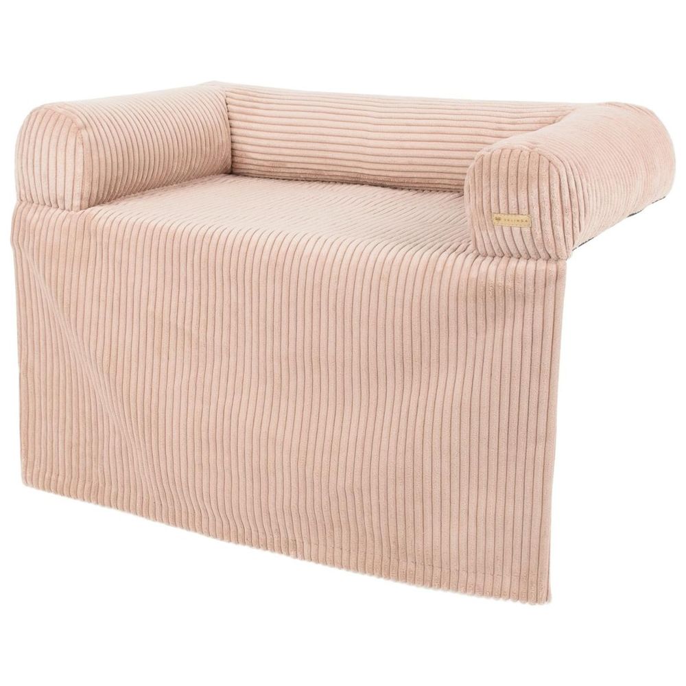 Velinda panier pour chien et chat sur canapé — rose clair (velours côtelé)