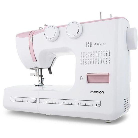 Machine a coudre machine a coudre - - sm 60 - 62w - 24 points + points doubles - 700 tr/min - led - rose
