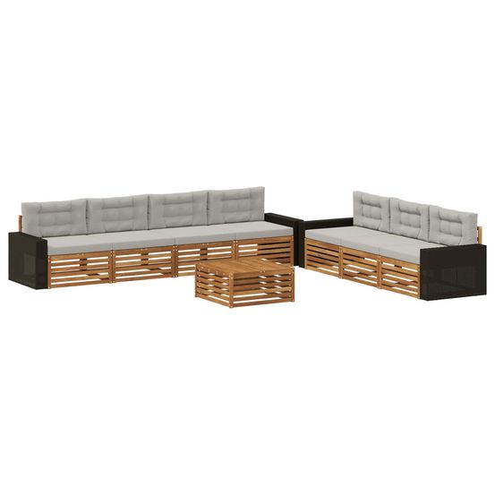 Ensemble de canapés d'extérieur 8 pc naturel et gris clair