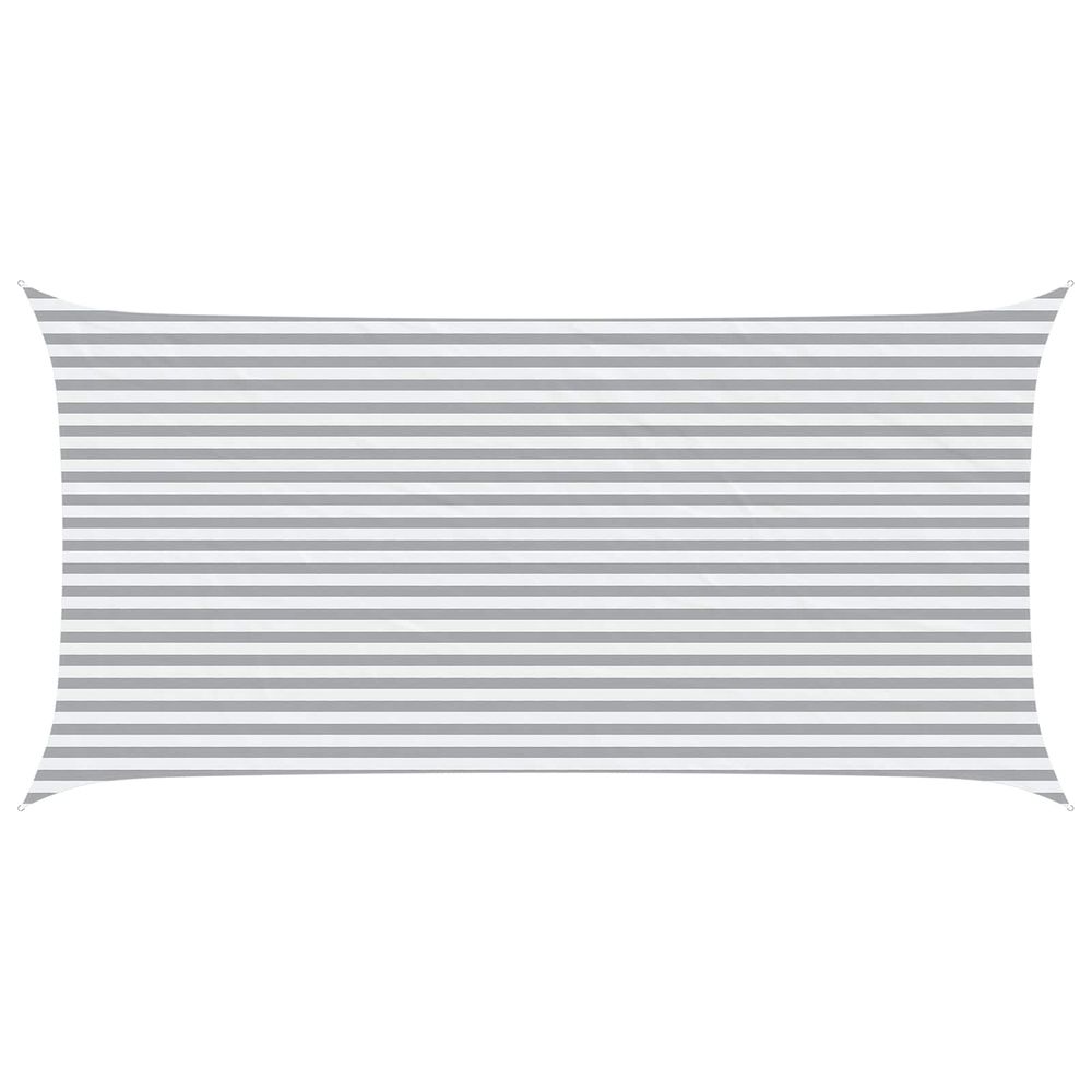 Voile d'ombre gris clair et blanc 6 x 3 m
