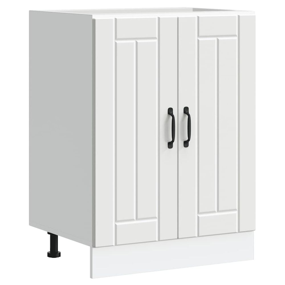 Meuble de base de lavabo lucca blanc bois d'ingénierie