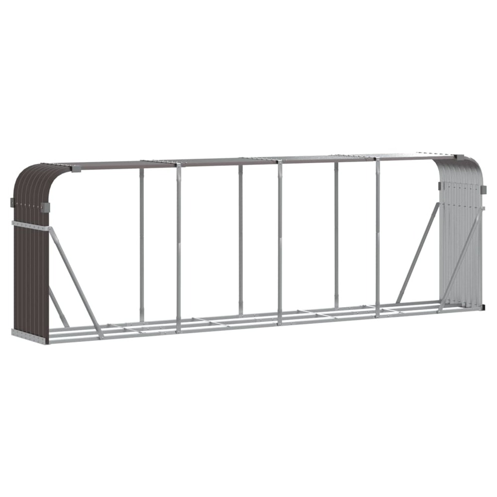 Porte-bûches marron 300x45x100 cm acier galvanisé