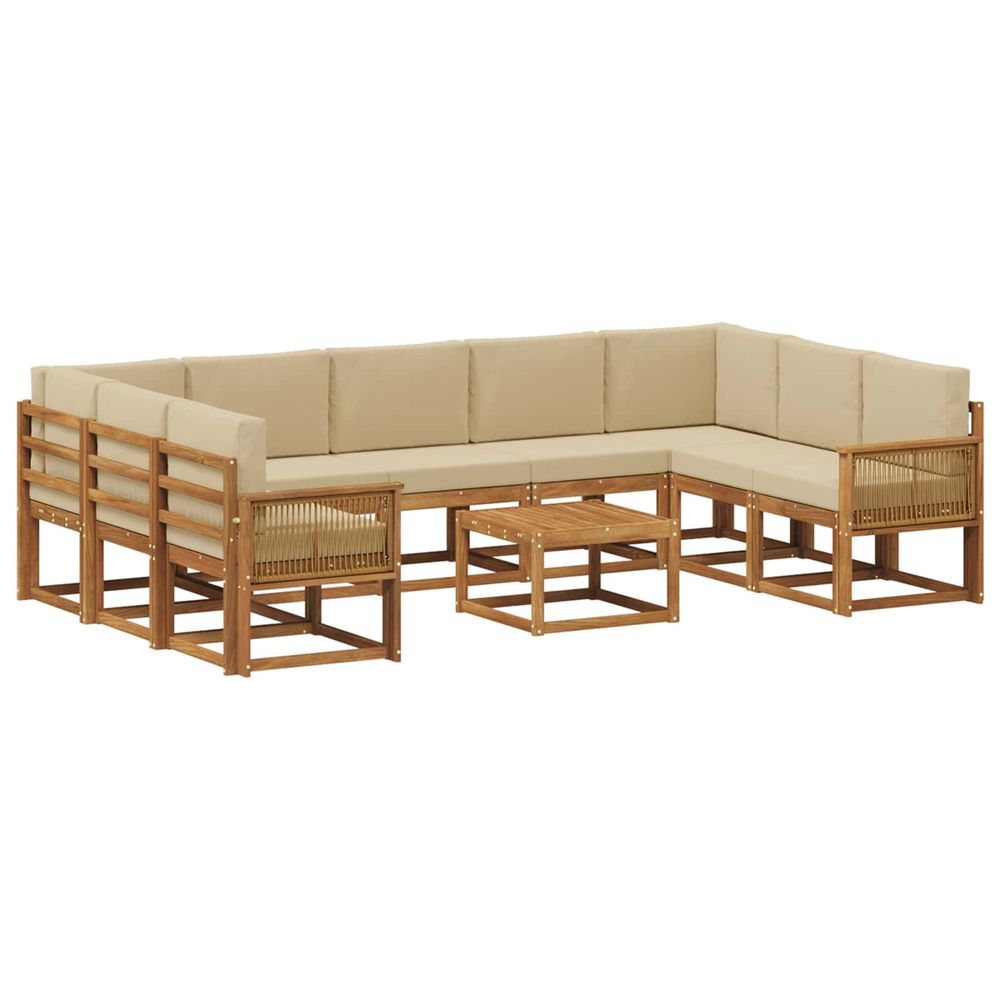 Ensemble de canapés d'extérieur 10 pc naturel et beige
