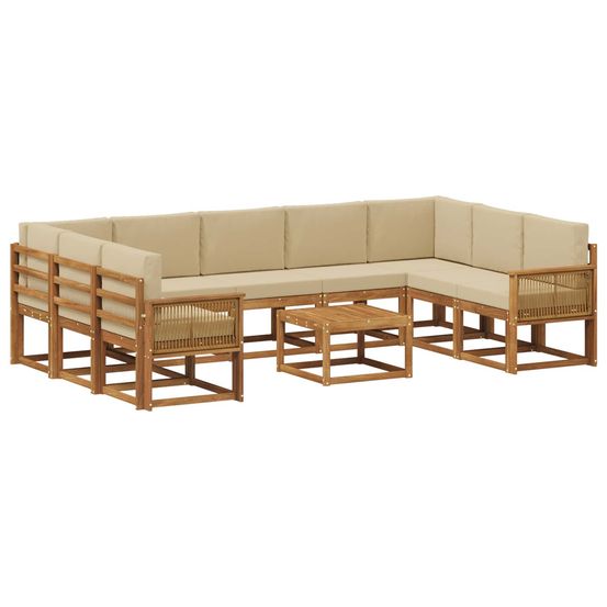 Ensemble de canapés d'extérieur 10 pc naturel et beige