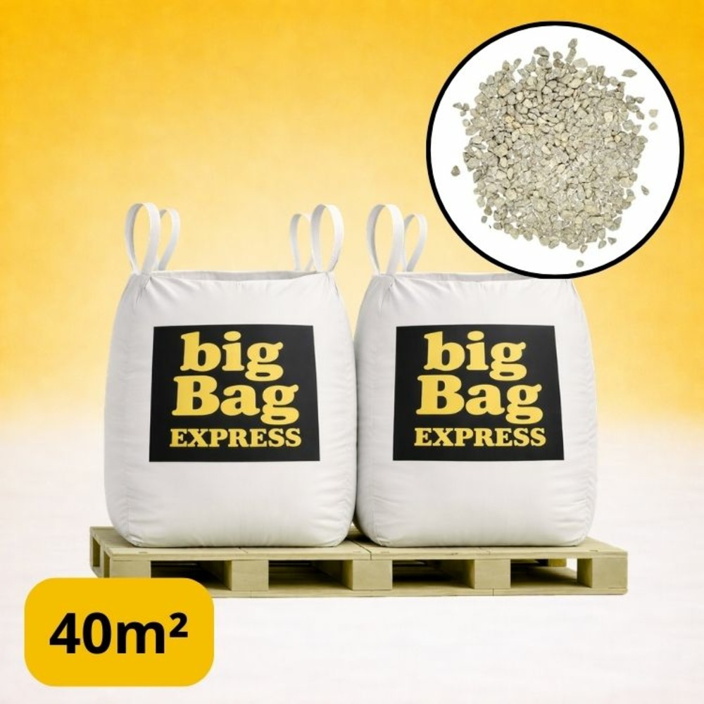 Pack 2 x big bag de +/- 1,5t ≃ 40m² gravillon “grain de riz” beige ø 2/6 mm - livraison premium