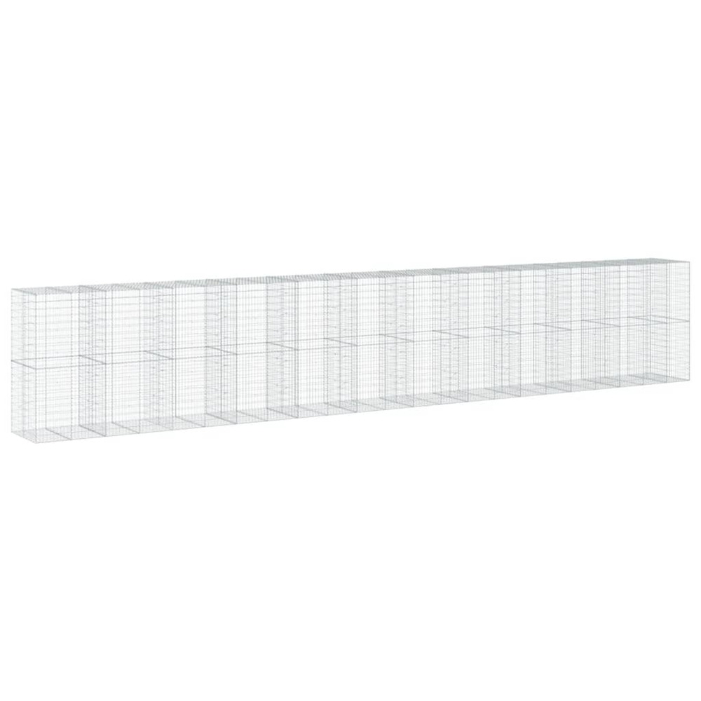 Panier gabion avec couvercle 1150x100x200 cm fer galvanisé