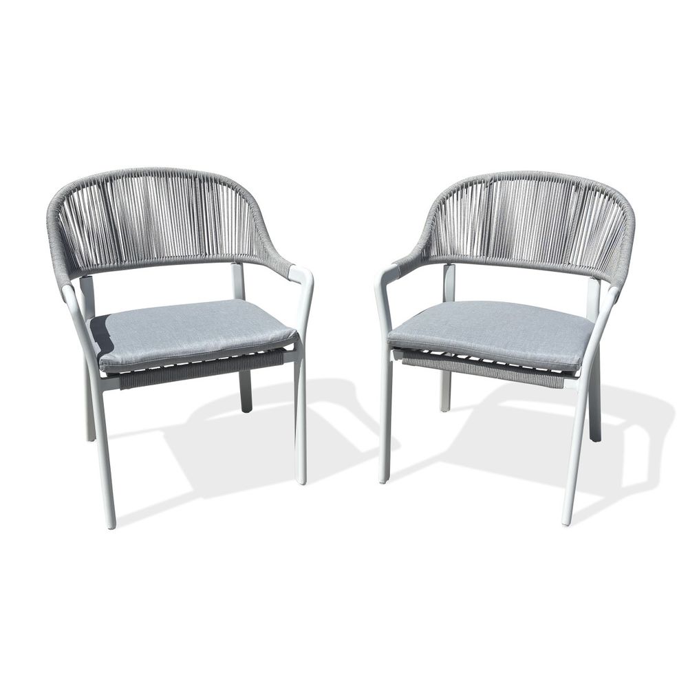 Lot de 2 fauteuils de jardin empilables 