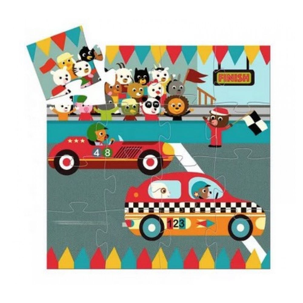 Dj07273 puzzle 16 pcs silhouette le bolide