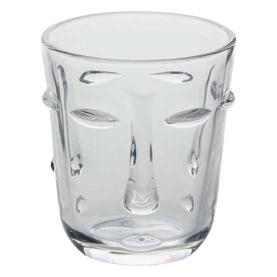 Lot de 6 gobelets visage transparent d8,5xh10cm