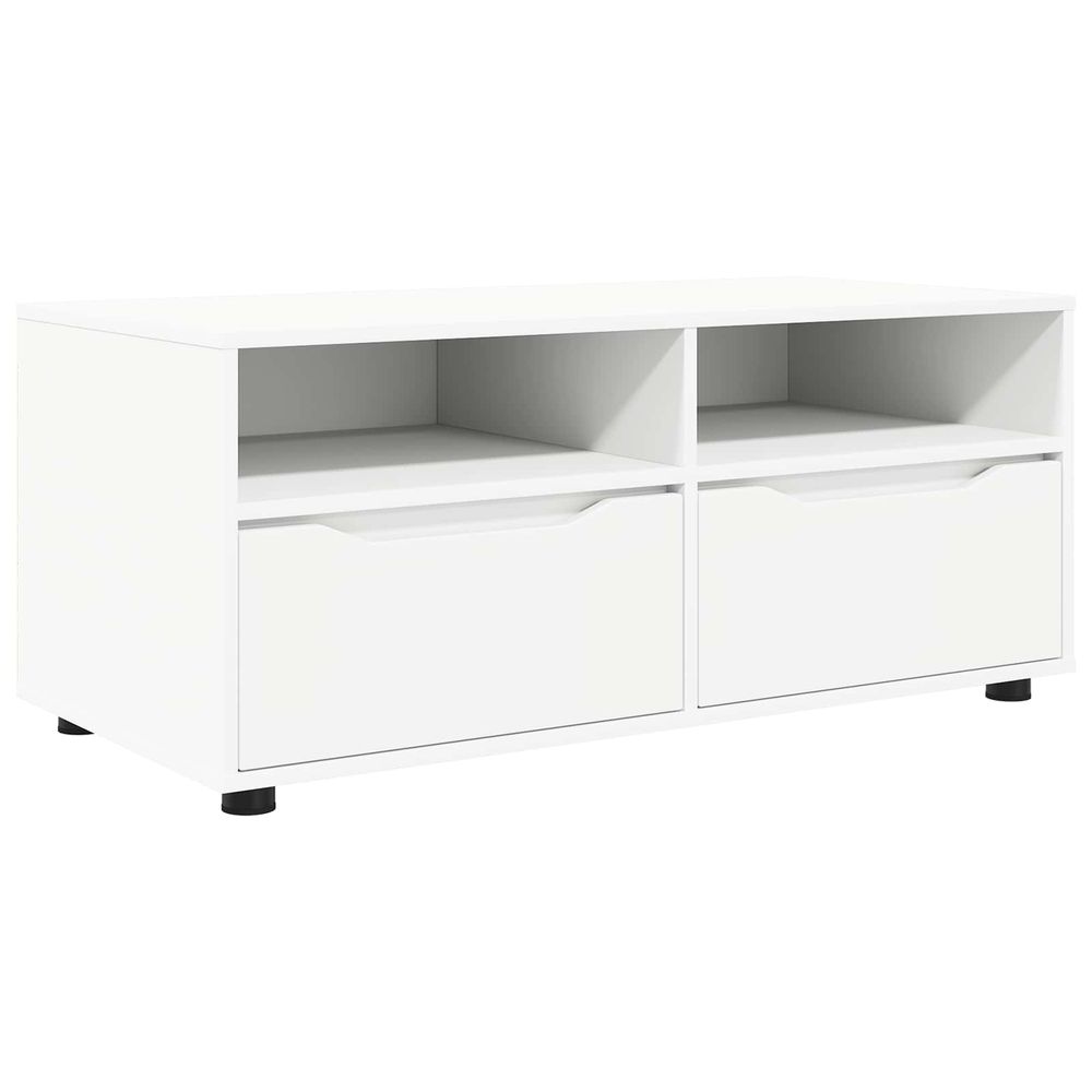 Meuble tv 100 x 48 x 43 cm blanc bois d'ingénierie