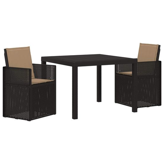 Ensemble de salle à manger pour jardin 3 pc anthracite et taupe