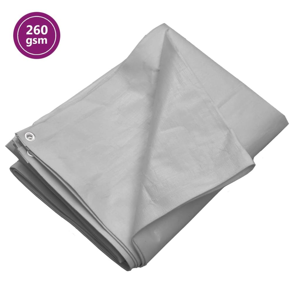 Bâche 260 g/m² 6x8 m gris pehd