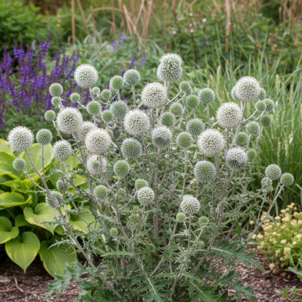 Boule azurée arctic, echinops lot de 5 godets