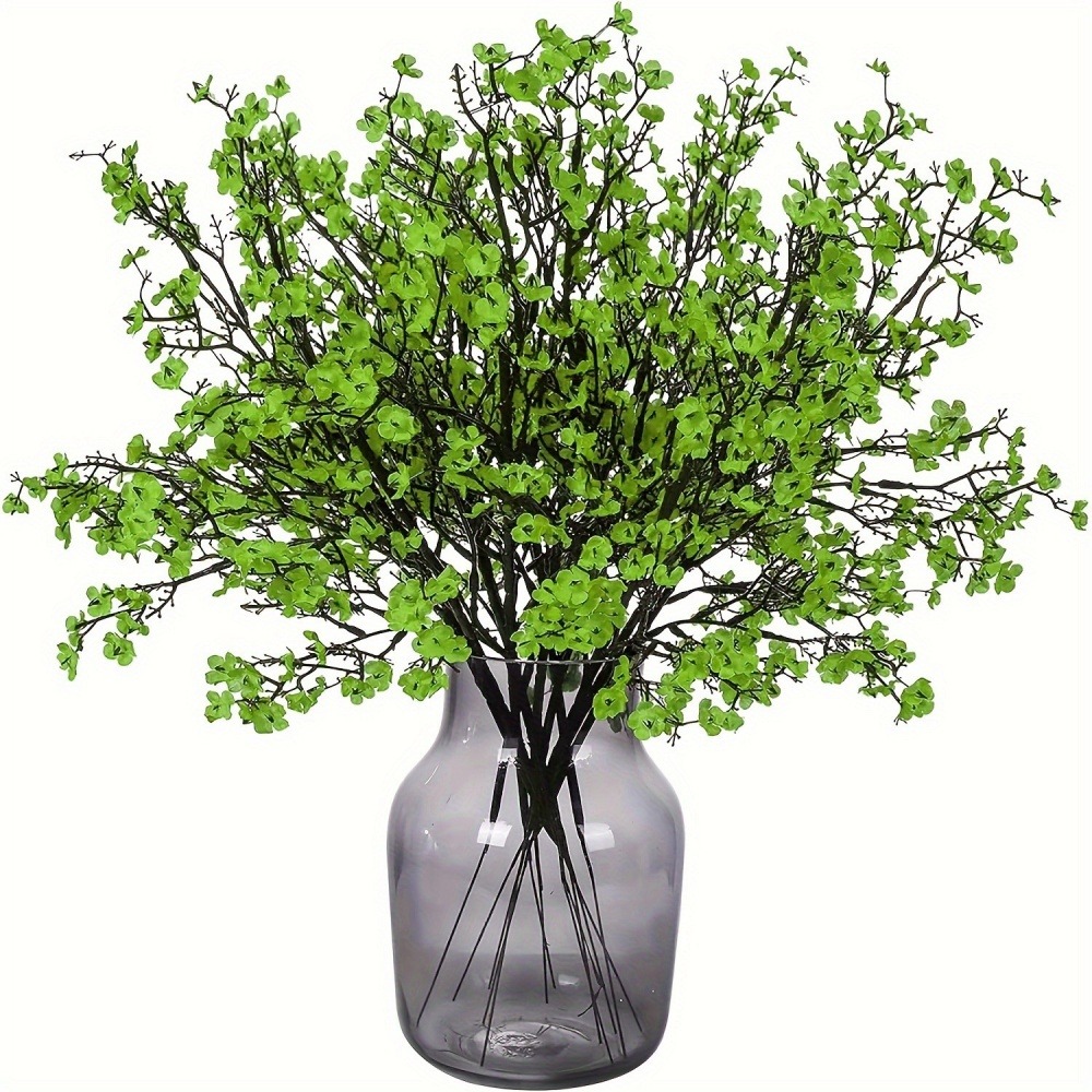 Lot de 10 fleurs artificielles de gypsophila vert pour diverses décorations dtopbuyage