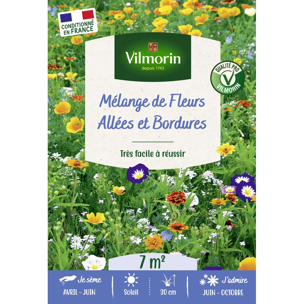 Allées et bordures - 7 m² - mélange de fleurs