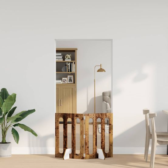 Clôture animaux bois ingénierie intérieur séparation flexible chêne 100x70cm