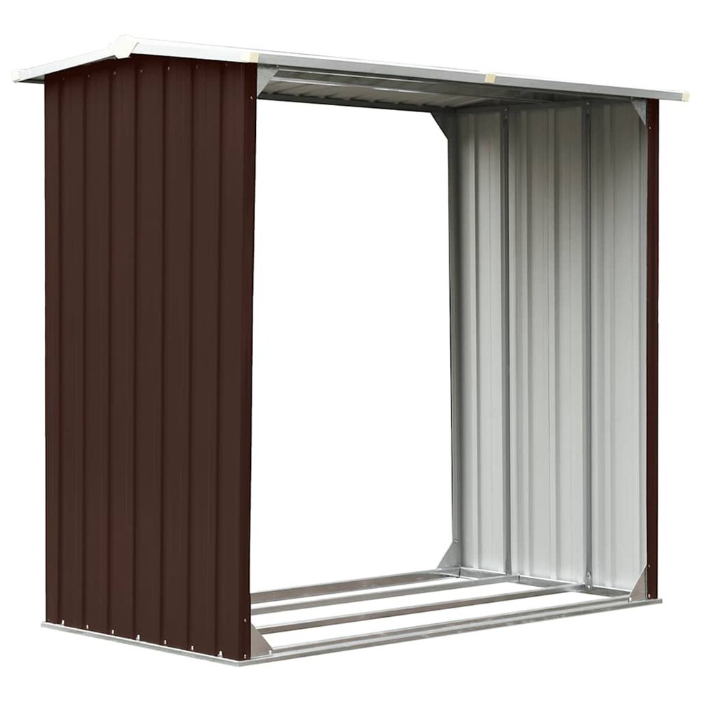 Abri de stockage de bois acier galvanisé 172x91x154 cm marron