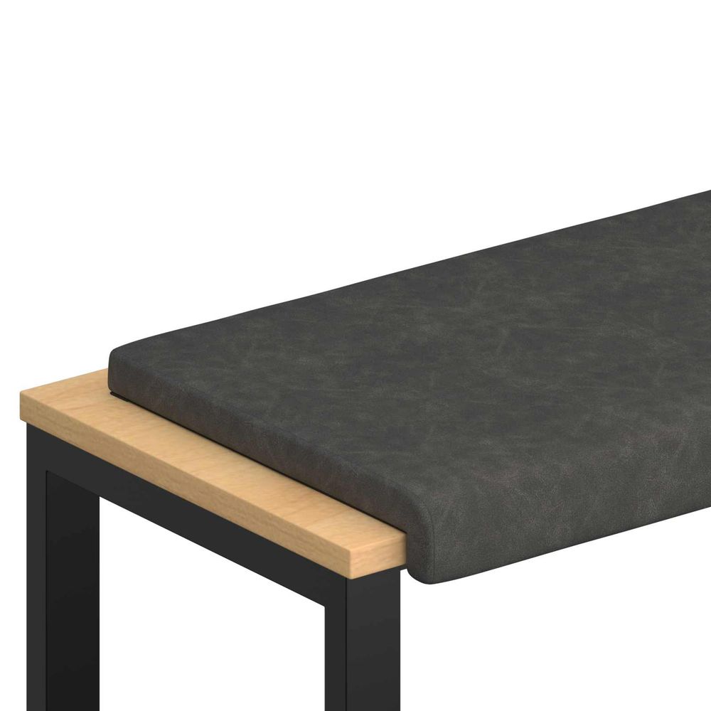 Coussin de banc simili cuir noir profondeur 35 cm