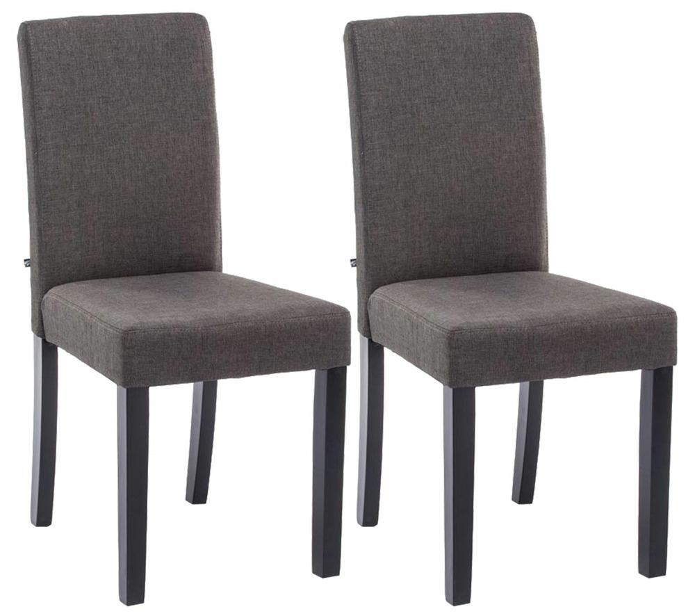Lot de 2 chaises de salle à manger ina tissu noir