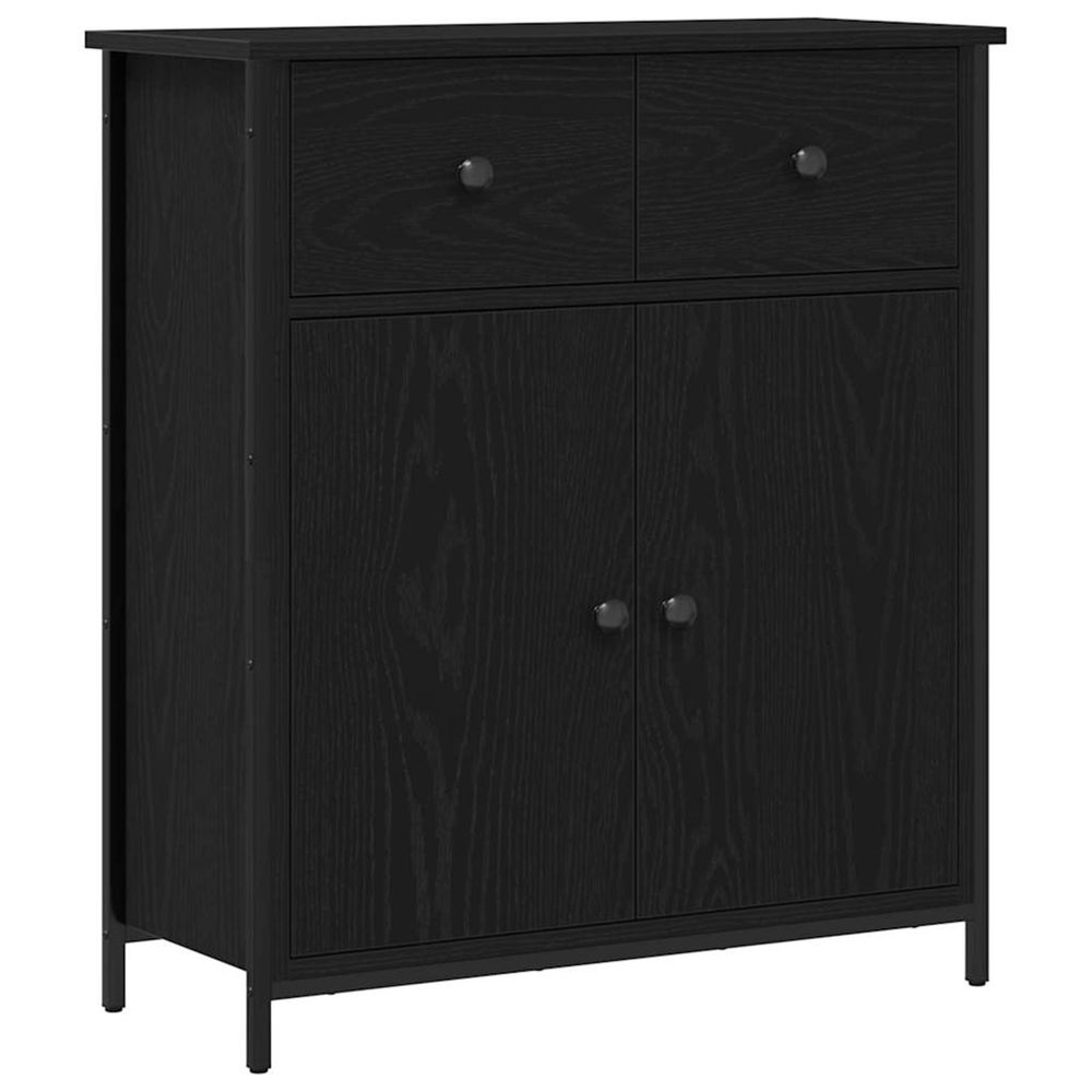 Buffet chêne noir 70 x 30 x 80 cm bois d'ingénierie