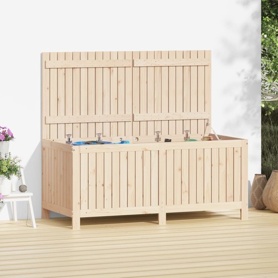 Boîte de rangement de jardin 147x68x64 cm bois massif de pin