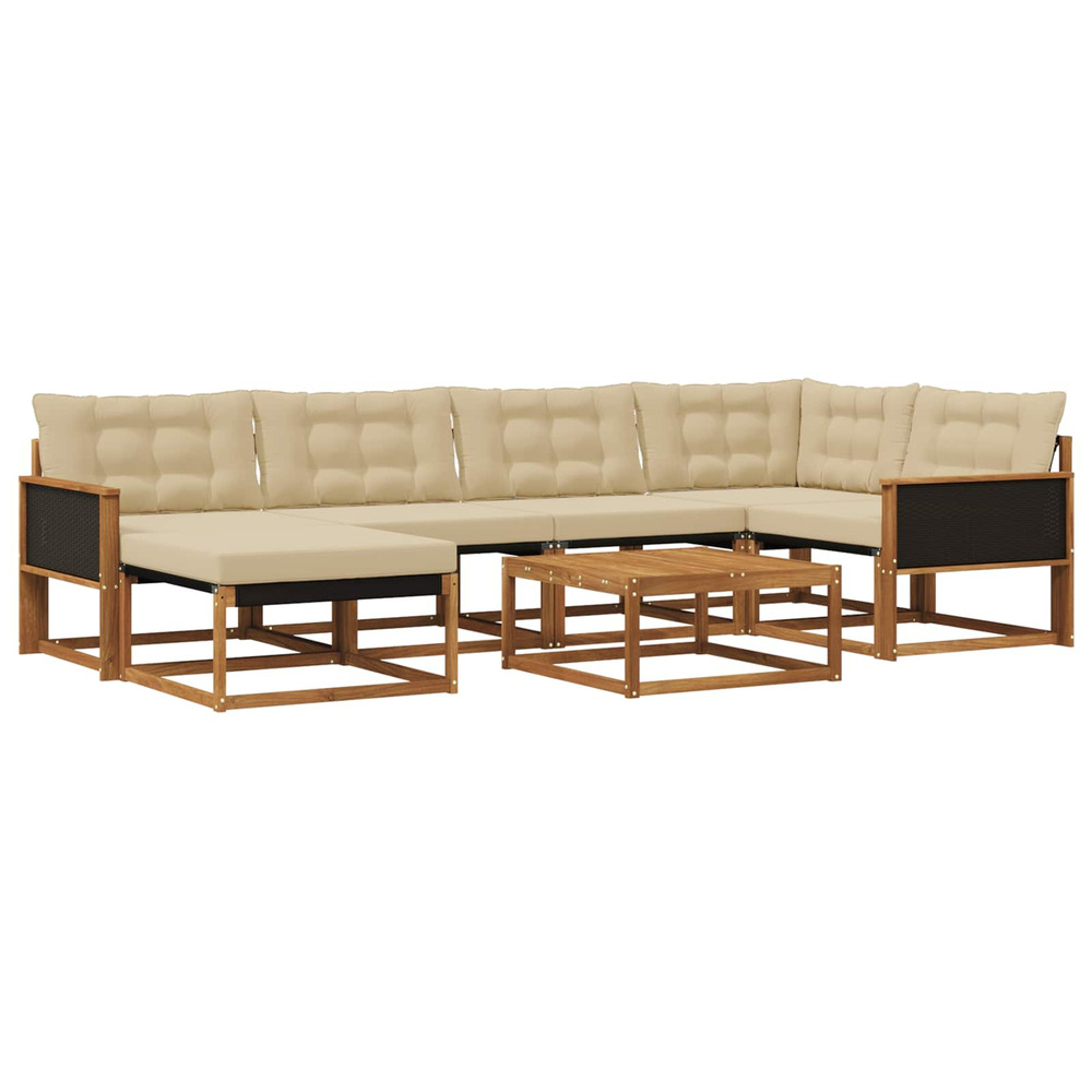 Ensemble de canapés d'extérieur 7 pcs naturel et beige
