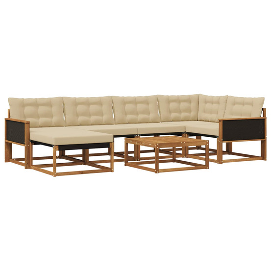 Ensemble de canapés d'extérieur 7 pcs naturel et beige