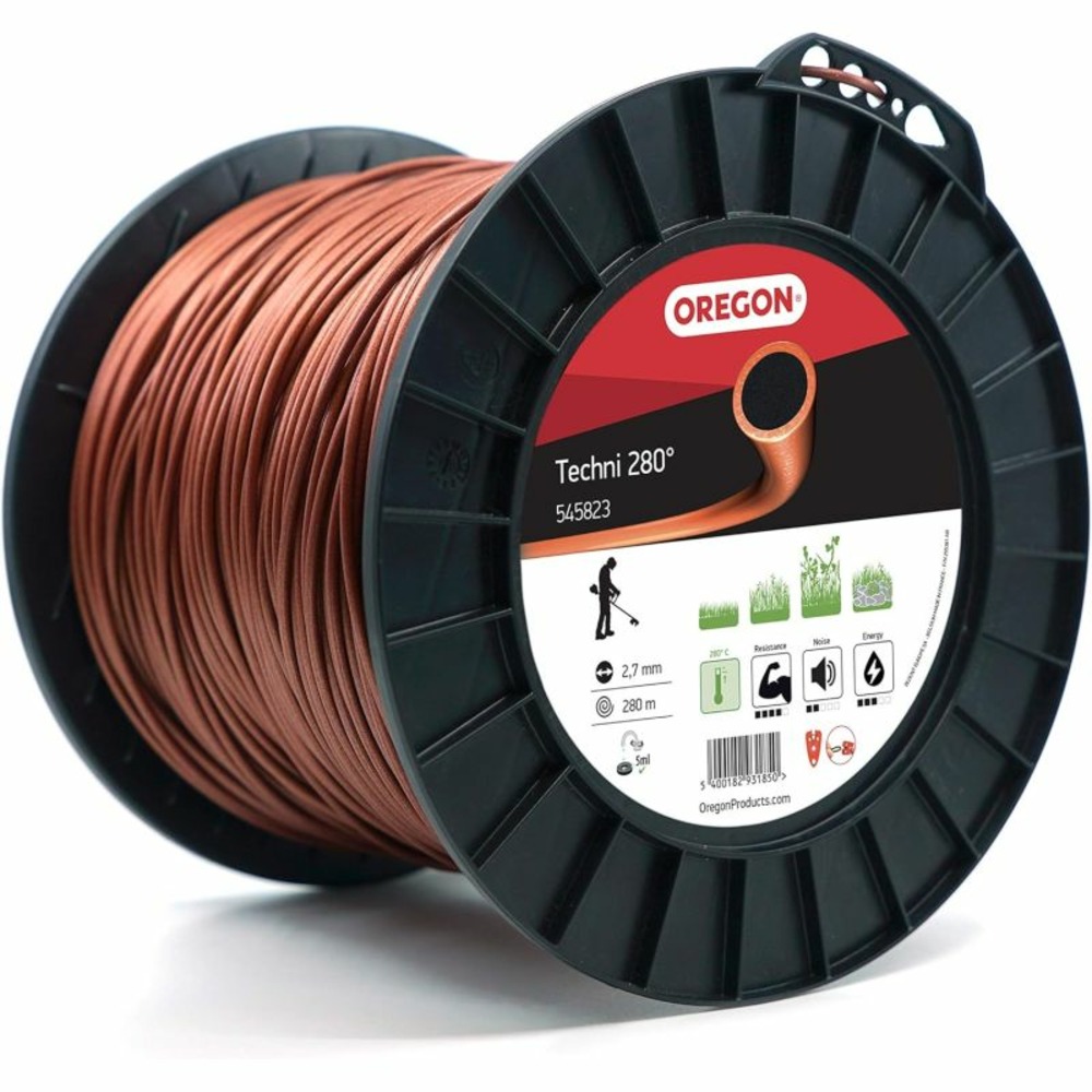 Fil débroussailleuse rond techni 280° marron/noir ø2.7mm/280m oregon 545823
