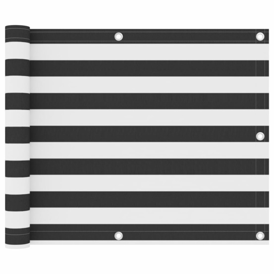 Écran de balcon anthracite et blanc 75x400 cm tissu oxford
