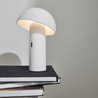 Lampe de table sans fil nomade à tête orientable blanche h 28cm. Intérieur / extérieur