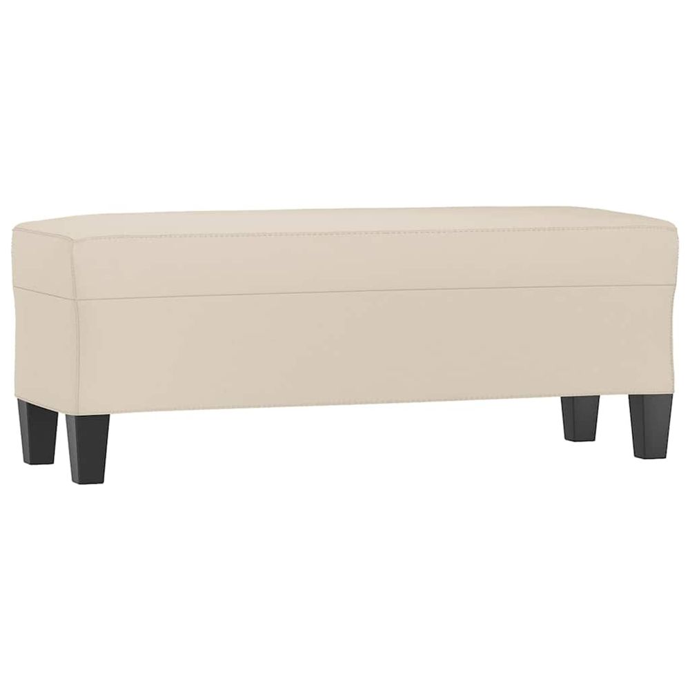 Banc crème 100x35x41 cm tissu microfibre