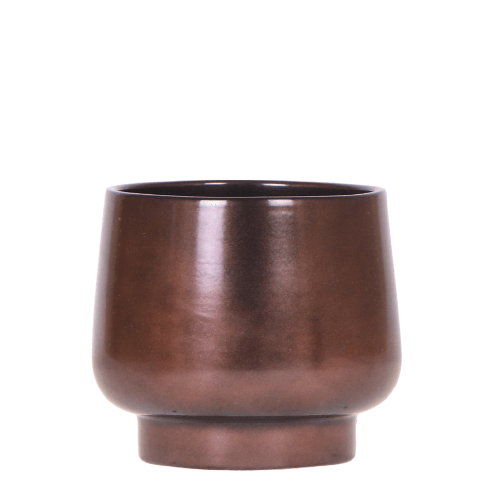 Cache-pot céramique effet cuivré - élégance scandinave - pot de 12cm