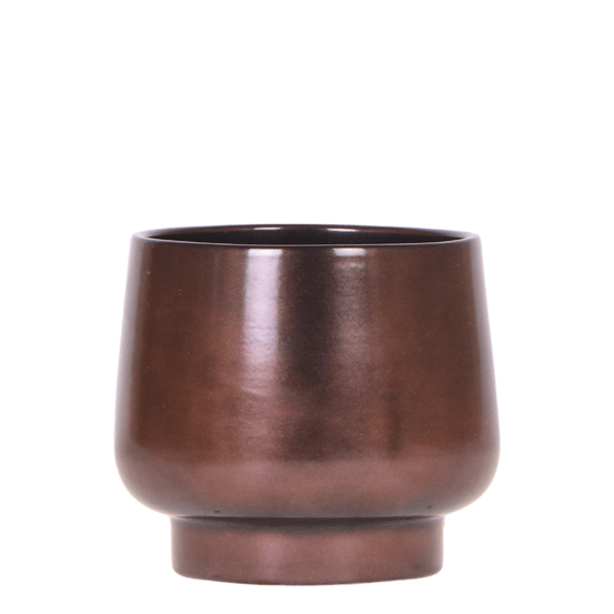 Cache-pot céramique effet cuivré - élégance scandinave - pot de 12cm
