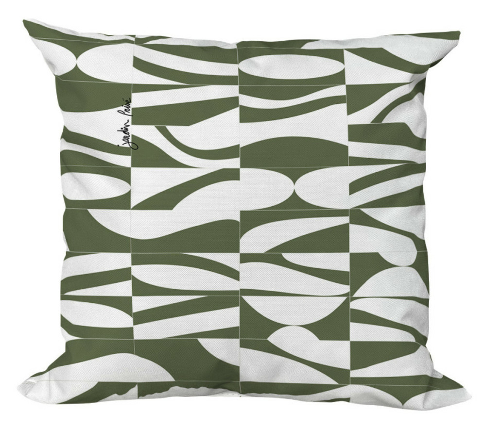 Lot de 2 coussins extérieur - 40x40x15 - convexe algue