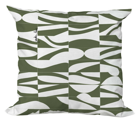 Lot de 2 coussins extérieur - 40x40x15 - convexe algue