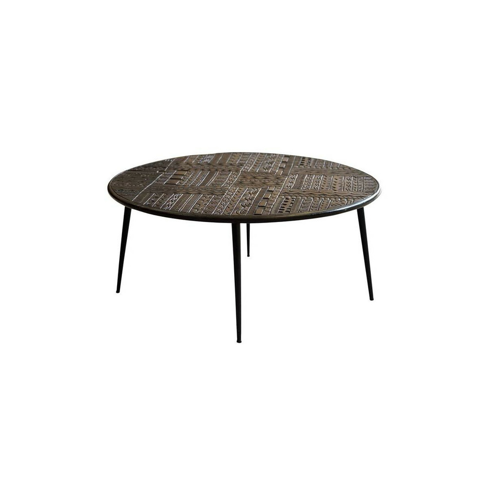 Table basse bois, fer marron 70x70x50cm - bois-fer