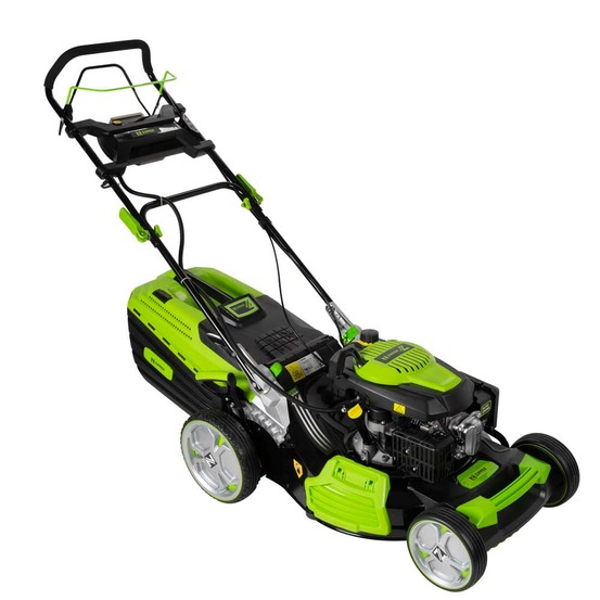 Tondeuse à gazon avec e-start système 4en1 - 173 cc - batterie 1500 mah - largeur de coupe 520 mm