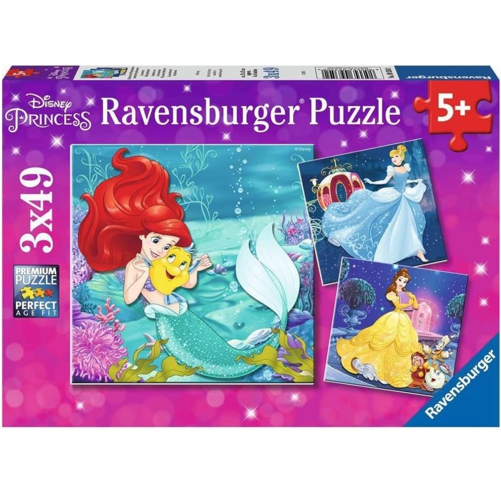 Puzzle aventure des princesses disney 3x49 pcs