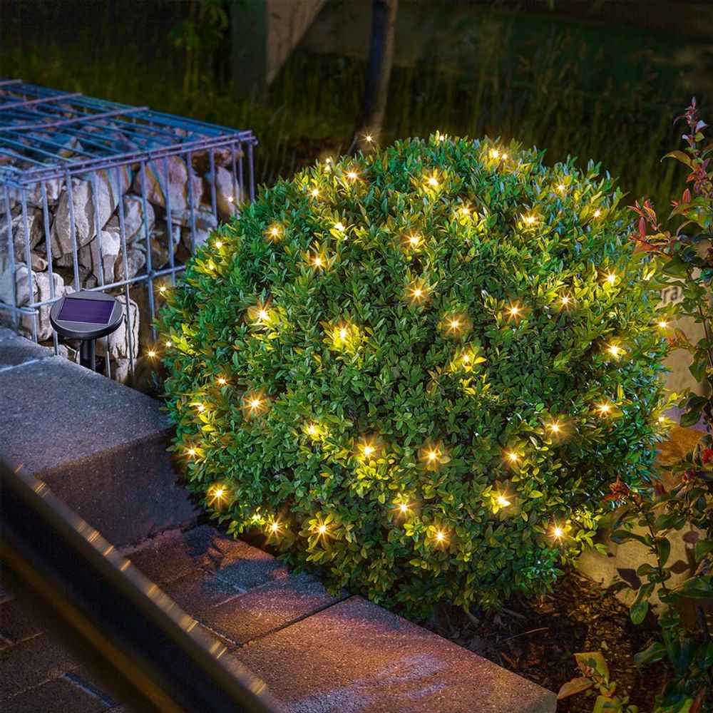 Guirlande solaire 60 leds blanc chaud