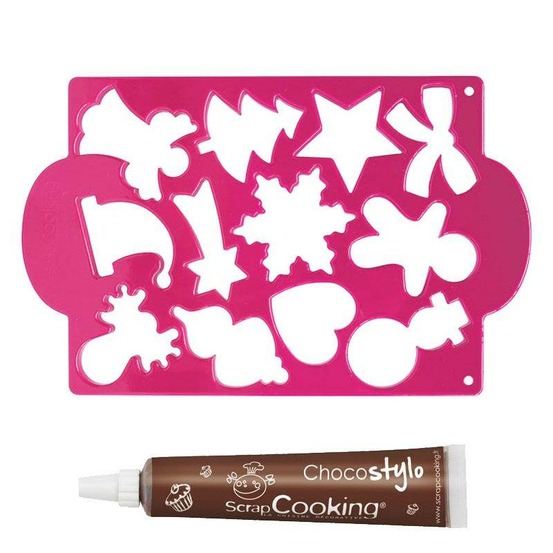 Plaque découpoirs à biscuits noël + 1 stylo chocolat