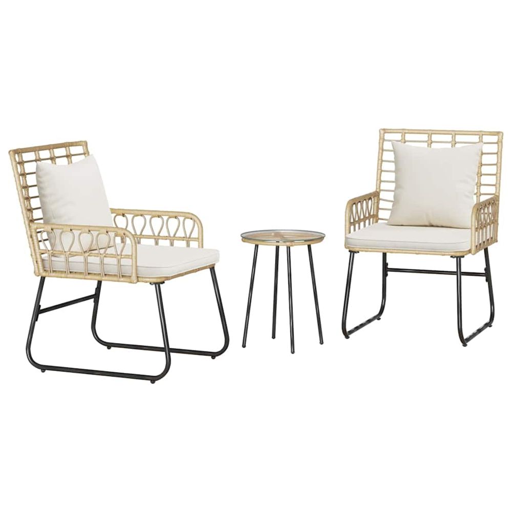 Ensemble de salle à manger pour jardin 3 pc marron et crème