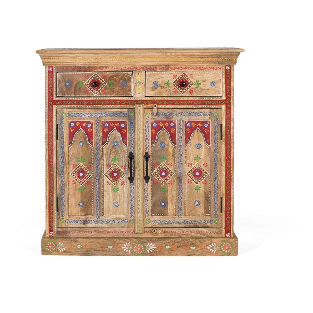 Buffet bois multicolore - décoration d'autrefois