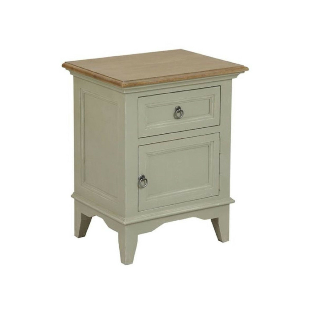 Table de chevet 1 tiroir 1 porte ouverture à droite bois beige - esquisse interior's