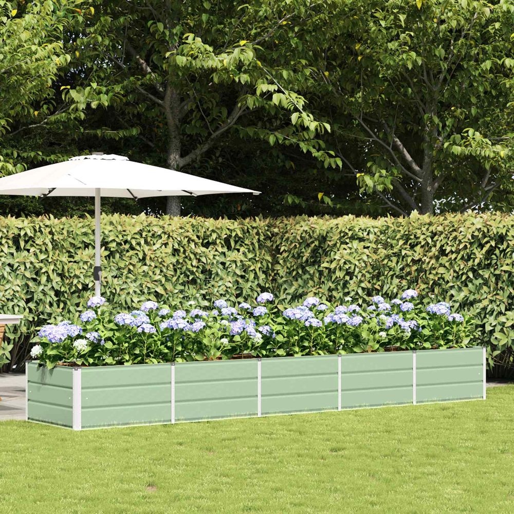 Jardinière xxl acier vert 400x80x45 cm bac de plantation grande longueur