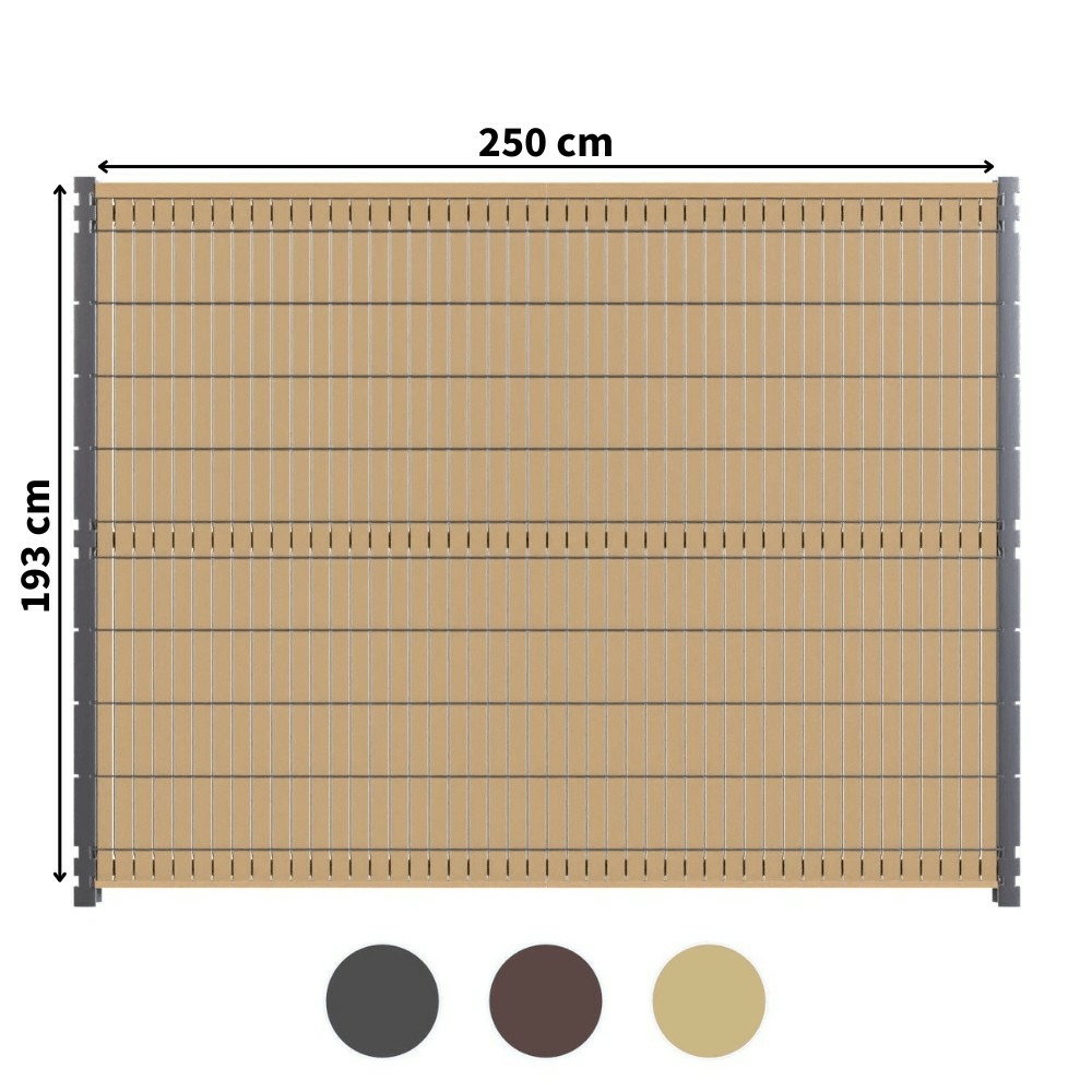 Kit occultation composite - l2,5 x h1,93m - couleur : beige - haute resistance - occultant pour grillage rigide
