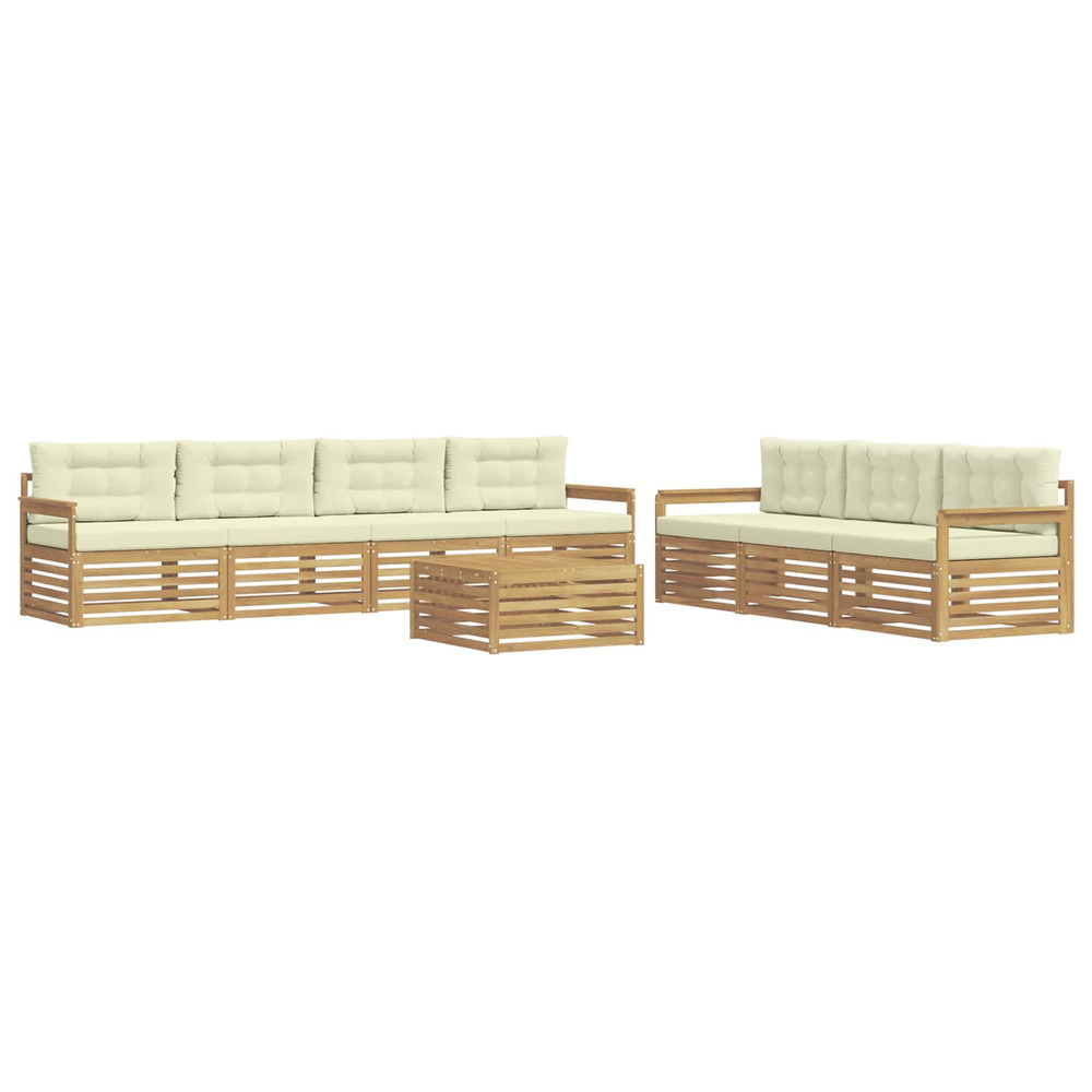 Ensemble de canapés d'extérieur 8 pcs blanc et crème