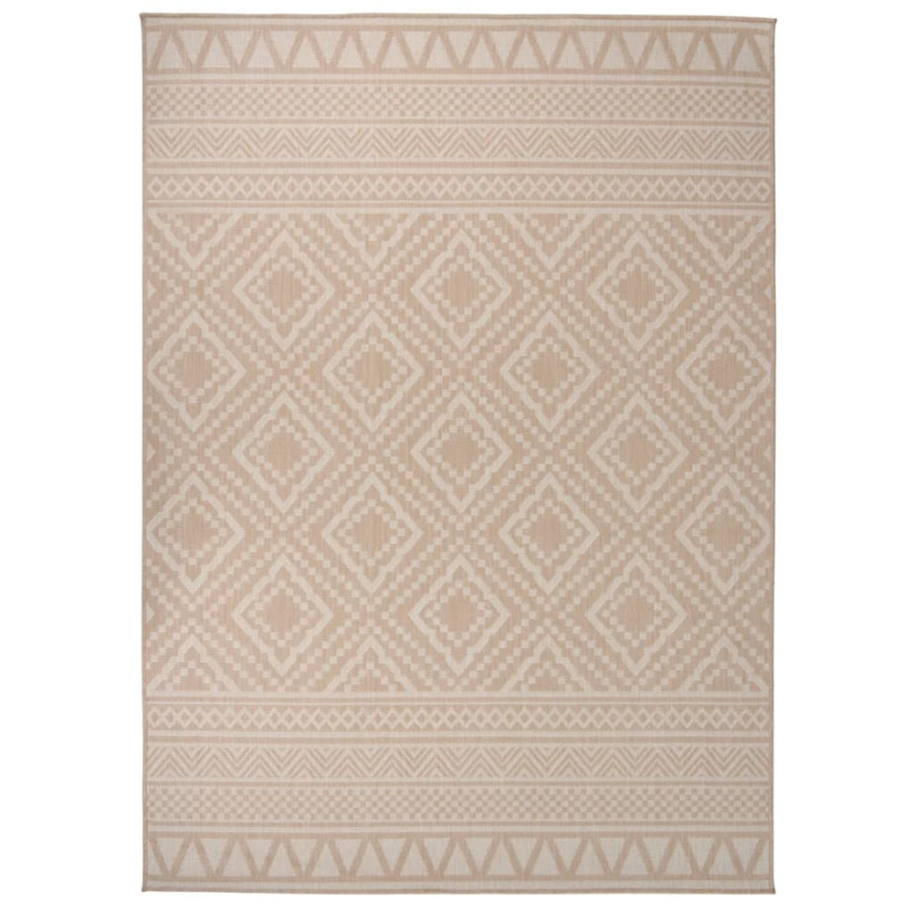 Tapis à tissage plat d'extérieur 200x280 cm rayures brunes