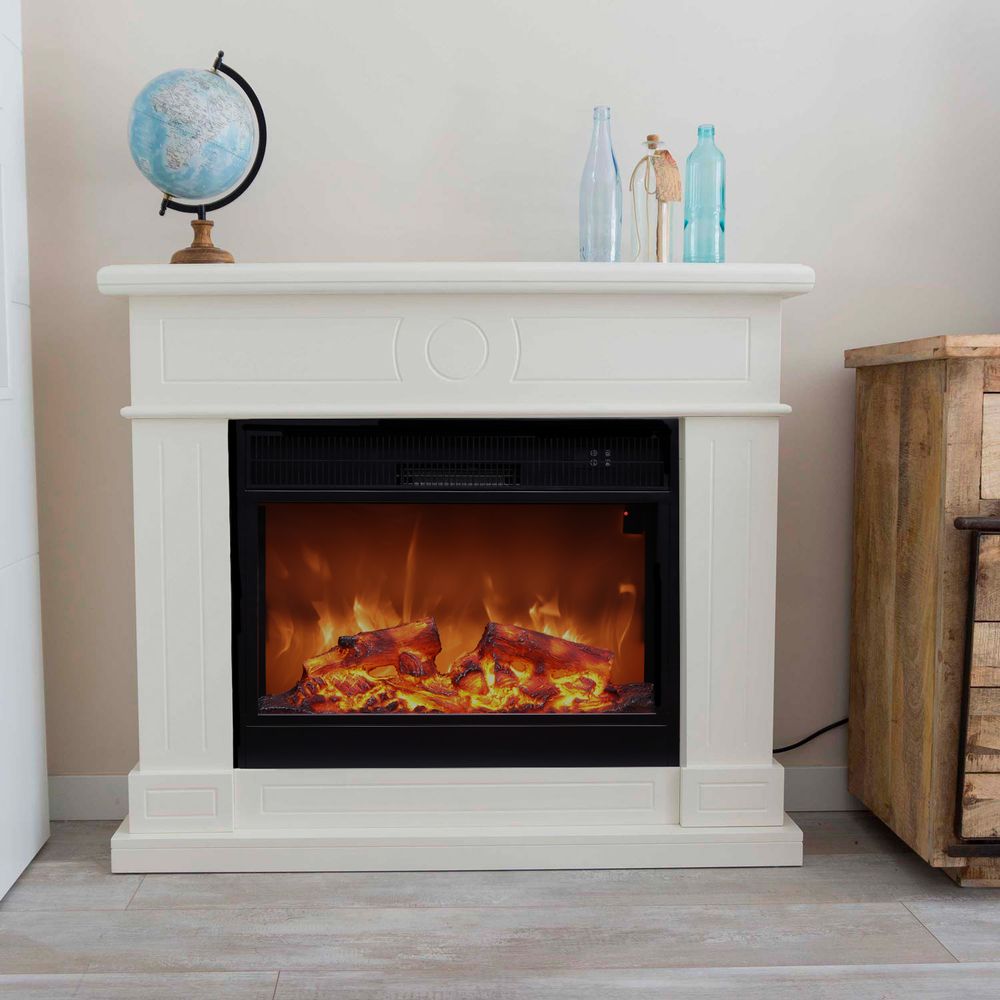 Sined lipari cheminee electrique murale blanche avec insert xxl pana
