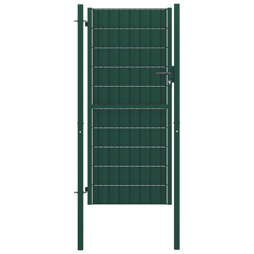 Portail de clôture pvc et acier 100x164 cm vert